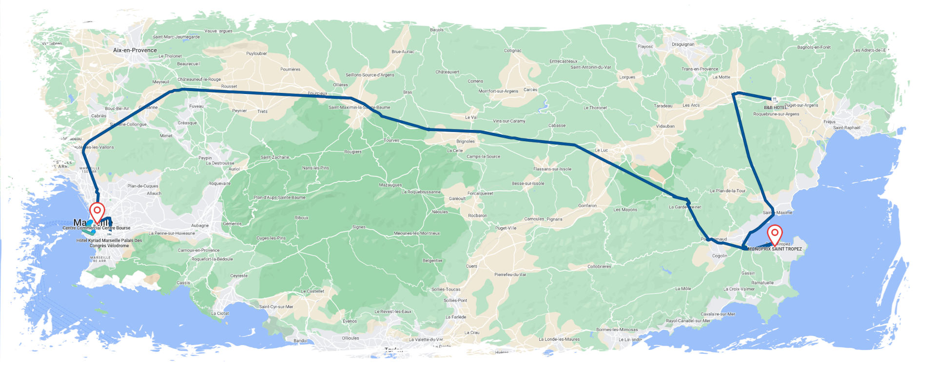 Mapa trasy / Francouzská riviéra s Čedokem - 3. den