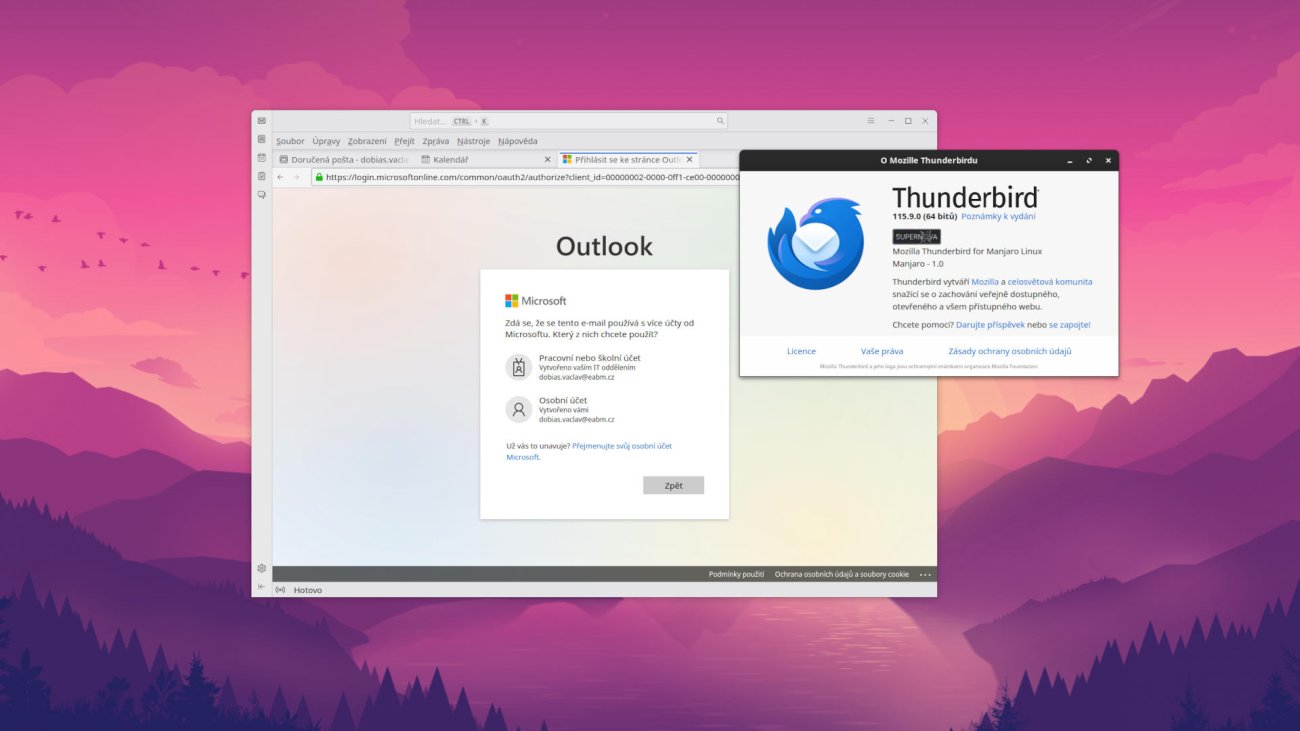 Thunderbird jako e-mailový klient pro Microsoft 365